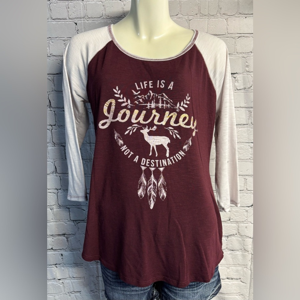 Women’s Large Maurices 3/4 Sleeve Top With Graphic